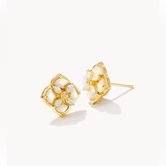 Kendra Scott Jewelry - NWT Dira Stone Gold Stud Earrings in Ivory Mix